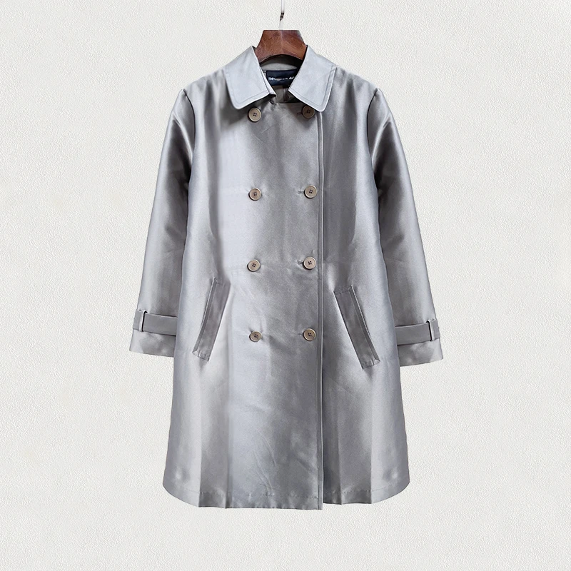 清仓款  气质时尚纯色高端大气春秋款双排扣风衣