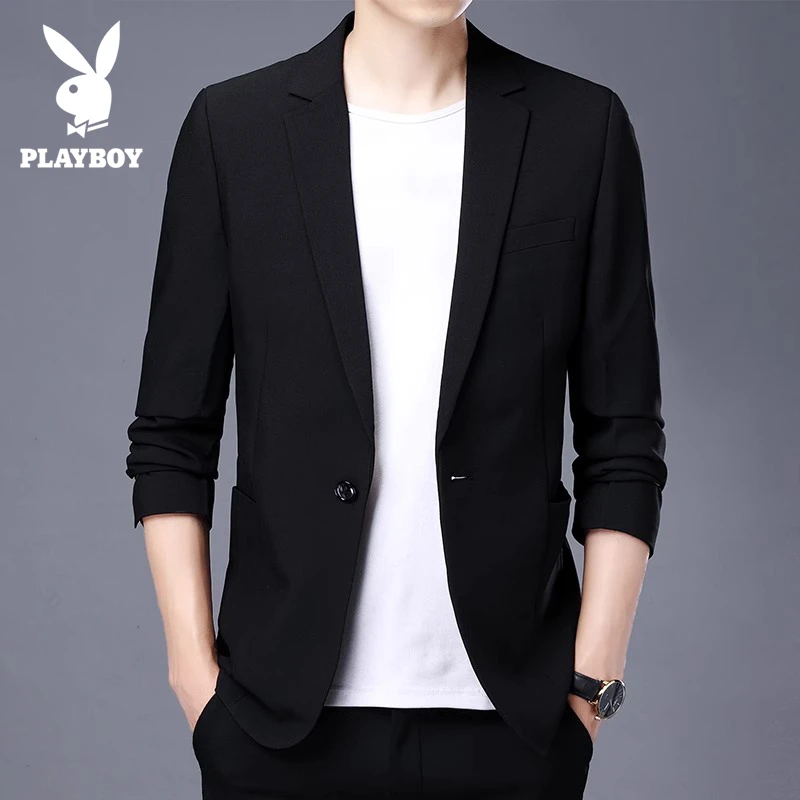 花花公子休闲西装外套男2025新款西装男款痞帅高级感商务男装西服