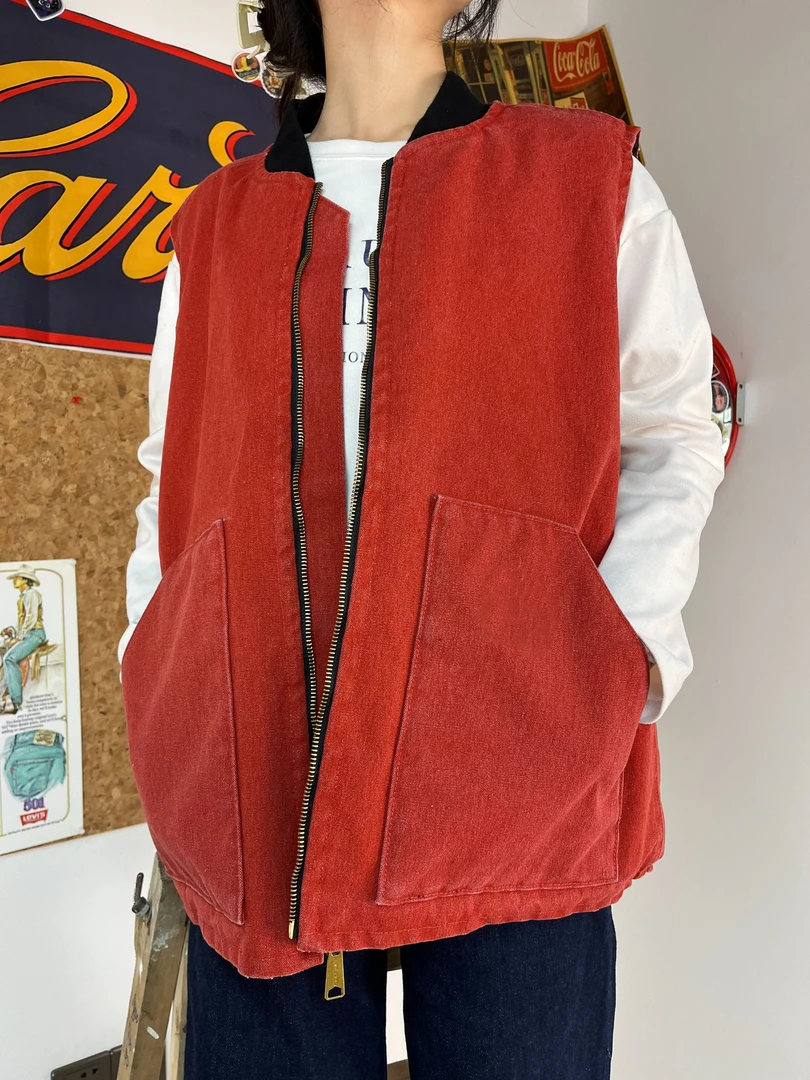 阿美咔叽美式复古工装薄款背心V02男休闲百搭时尚宽松潮流马甲