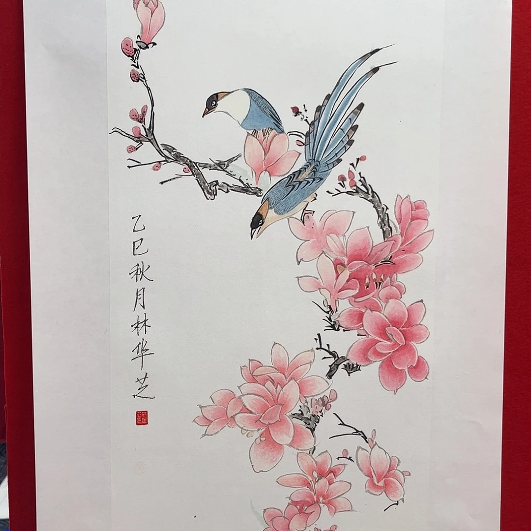 国画四尺四开花鸟作品