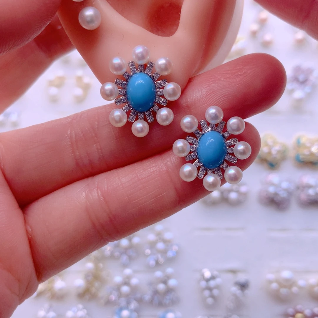 淡水珍珠合金耳饰