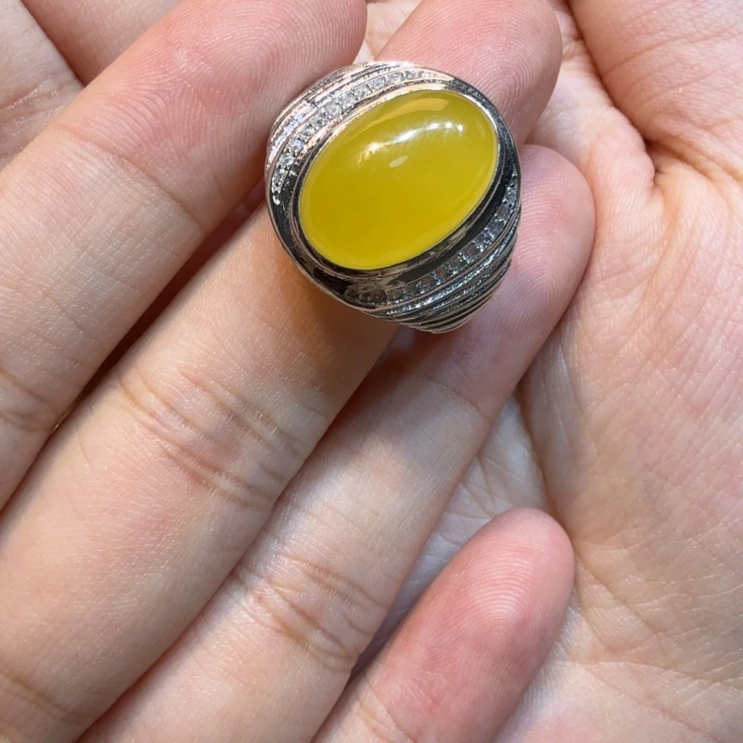 鼎***爷琥珀未镶嵌戒指天然蜜蜡戒指