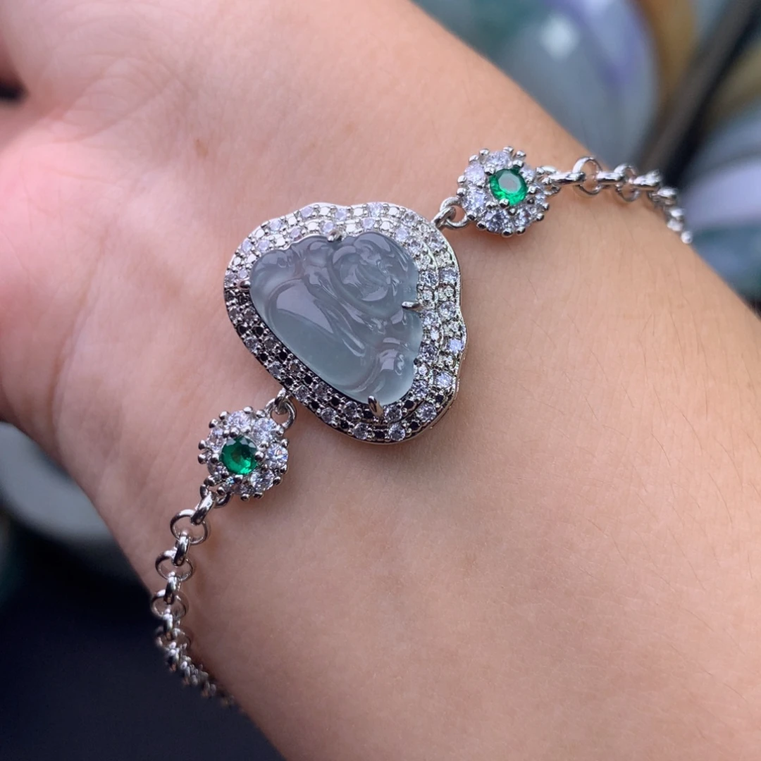 翡翠未镶嵌挂件手链