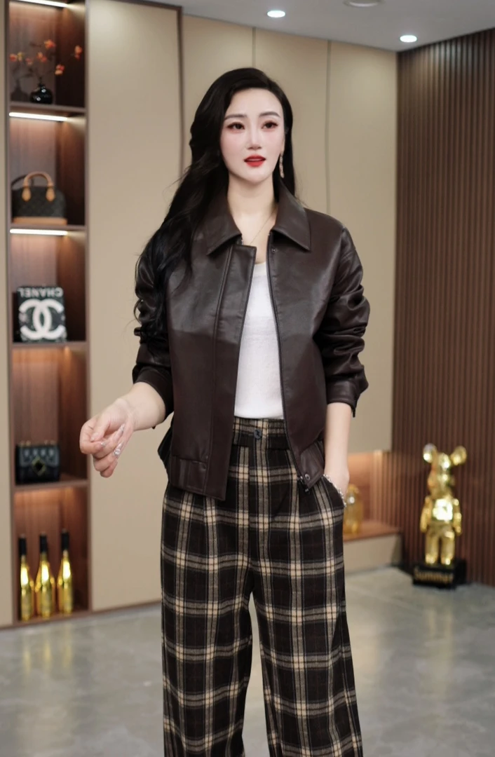 2025新款皮夹克外套女短款小个简约皮衣秋款外套小皮衣