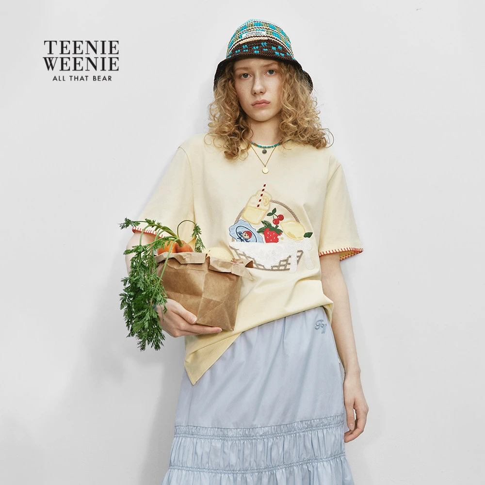 【政府补贴】TeenieWeenie小熊26夏季休闲圆领短袖T恤TTRW2665C2K