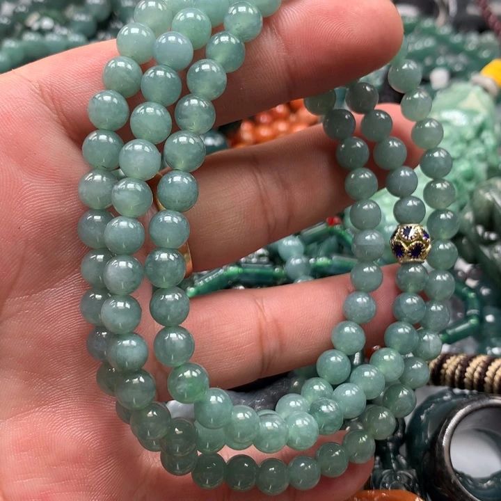 翡翠颈饰未镶嵌保真天然a货翡翠