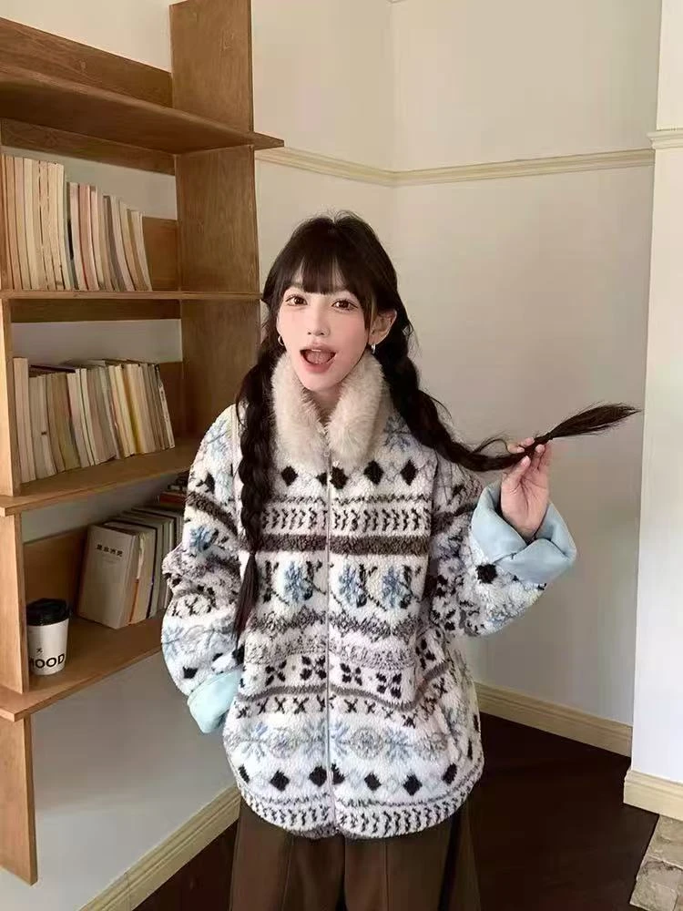 2025年冬季新款费尔岛风棉服外套5123