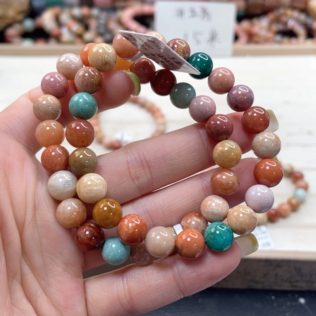 硅化珊瑚（珊瑚玉）手链未镶嵌墨*551