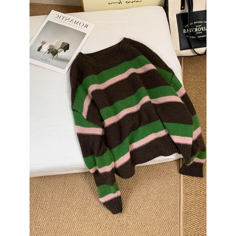 篙定面料，质感绝绝子！慵懒感软糯毛衣女2025年秋冬韩系套头针织衫