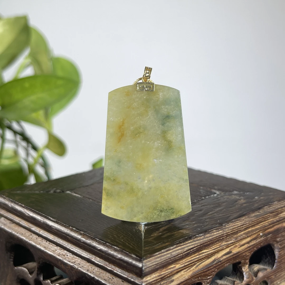 JXA17-203 天然缅甸A货翡翠 18K扣无事牌