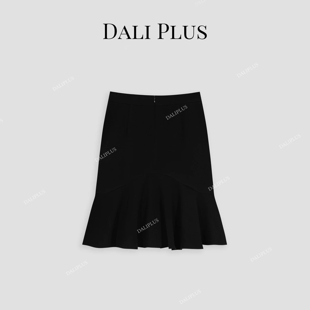 DALI PLUS醋酸小半鱼尾休闲半裙高腰百搭高级品质短裙-D5SZ8008
