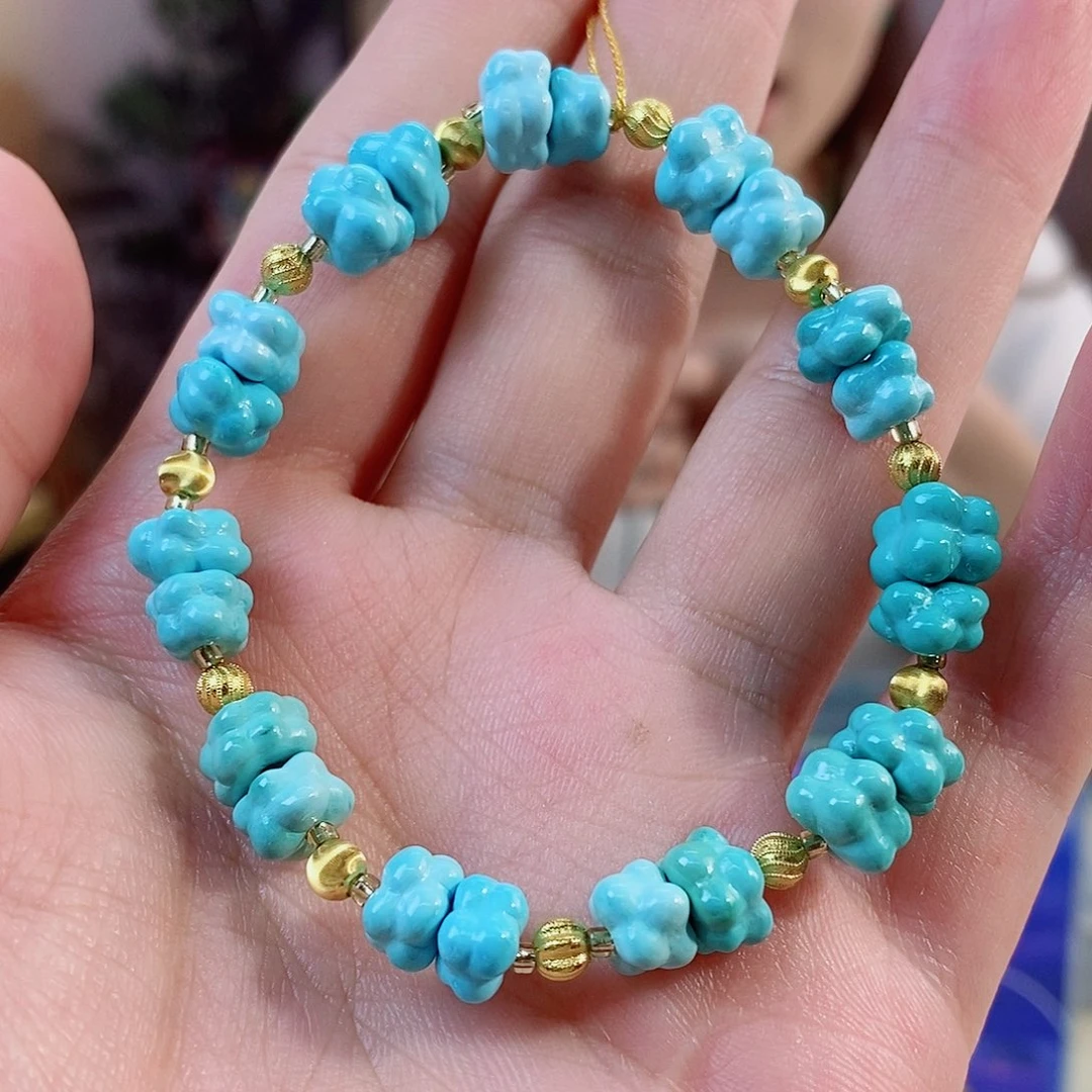 绿松石18K金镶嵌珠宝奇石