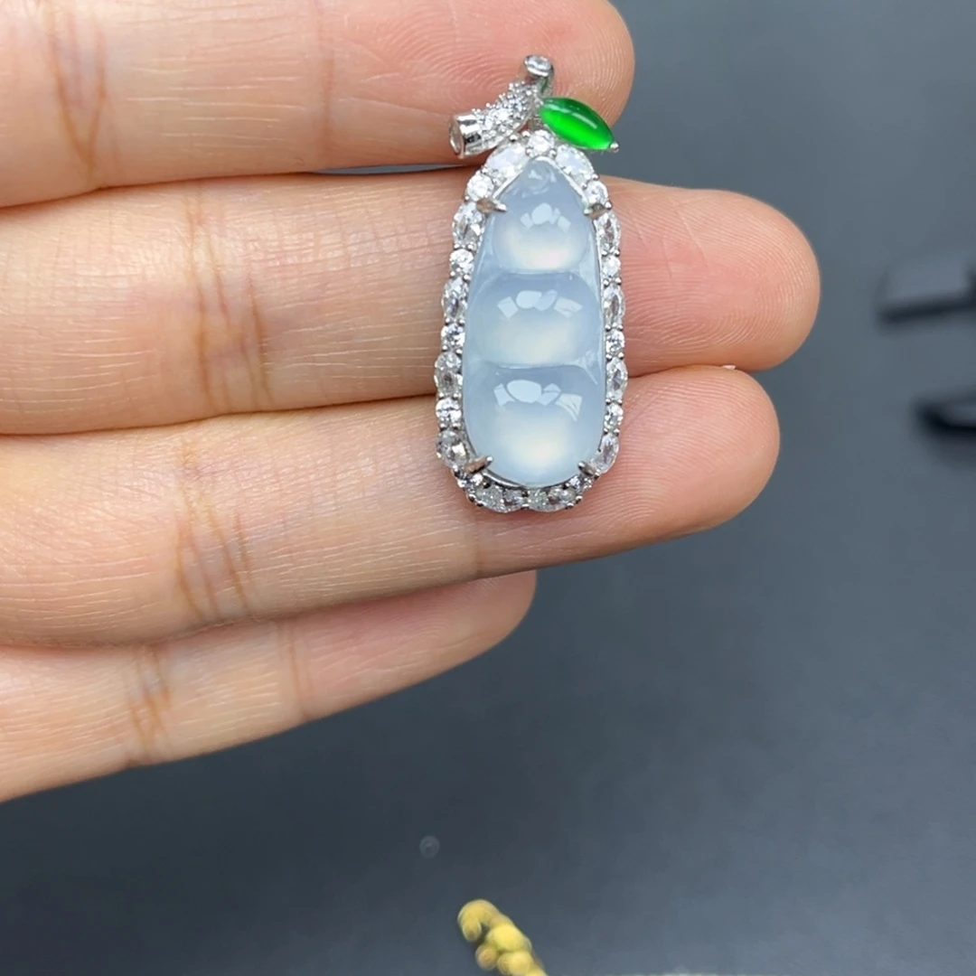 翡翠银S925镶嵌吊坠(不含链)