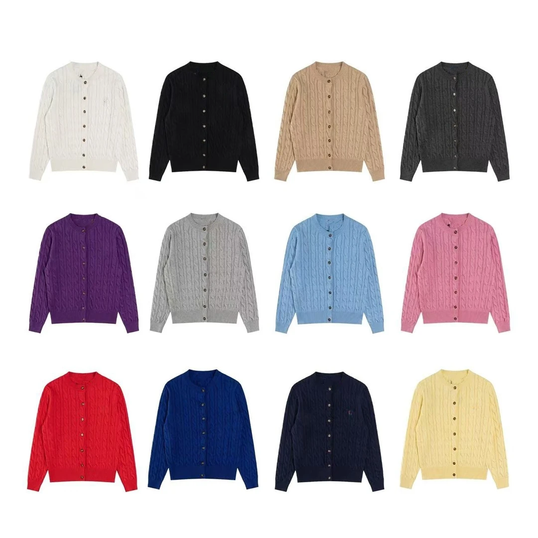 【福利款】冬季欧美风针织衫圆领上衣螺纹绞花开衫毛衣【男女同款】