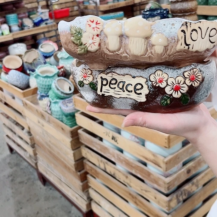 有孔.凑单10元陶瓷花盆发货！