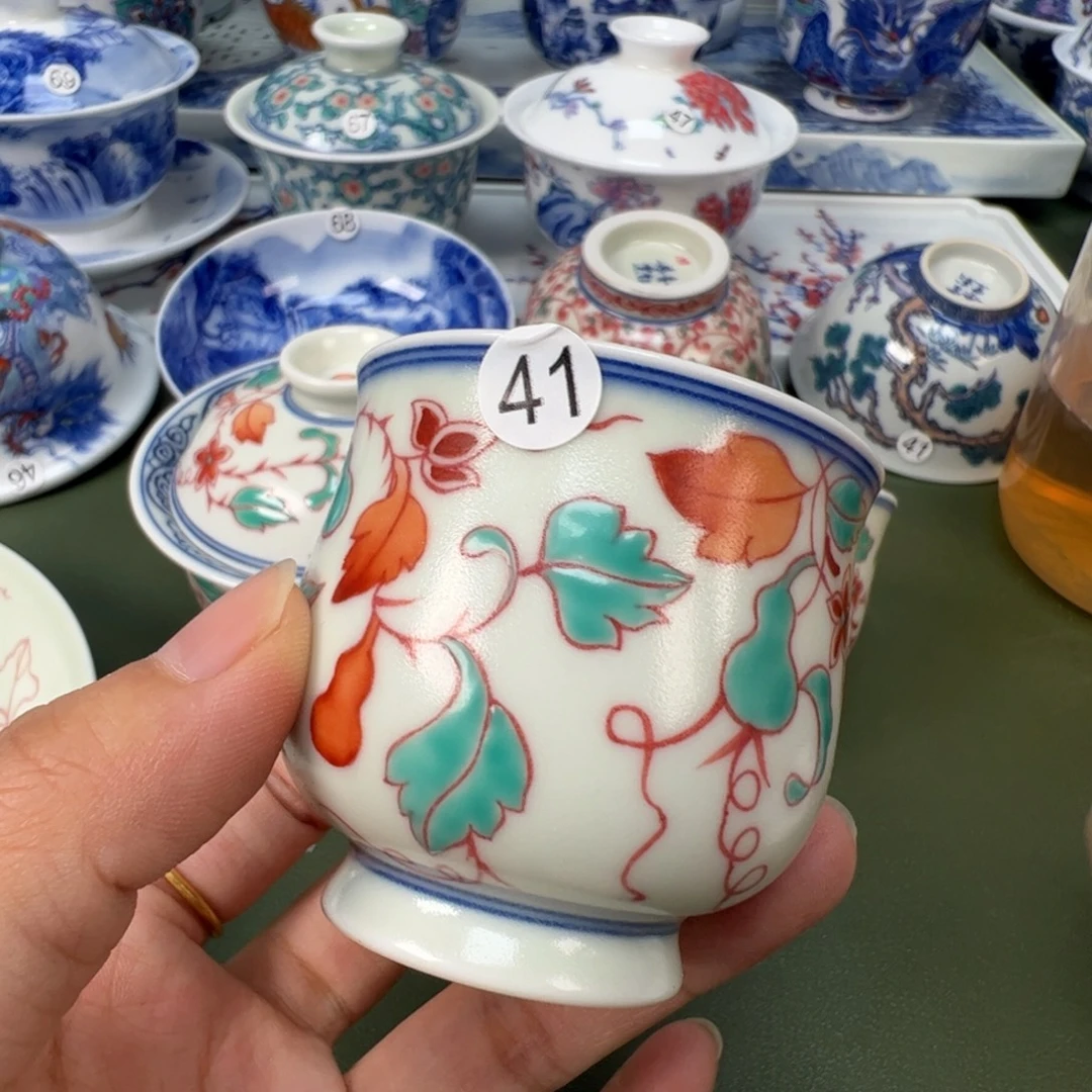 陶瓷景德镇纯手工纯手绘茶具木木41