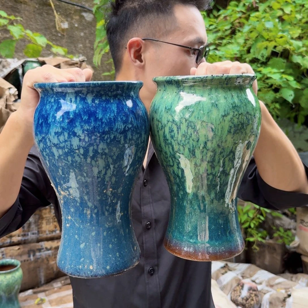 紫砂花盆口15高27（两个美人鱼沈