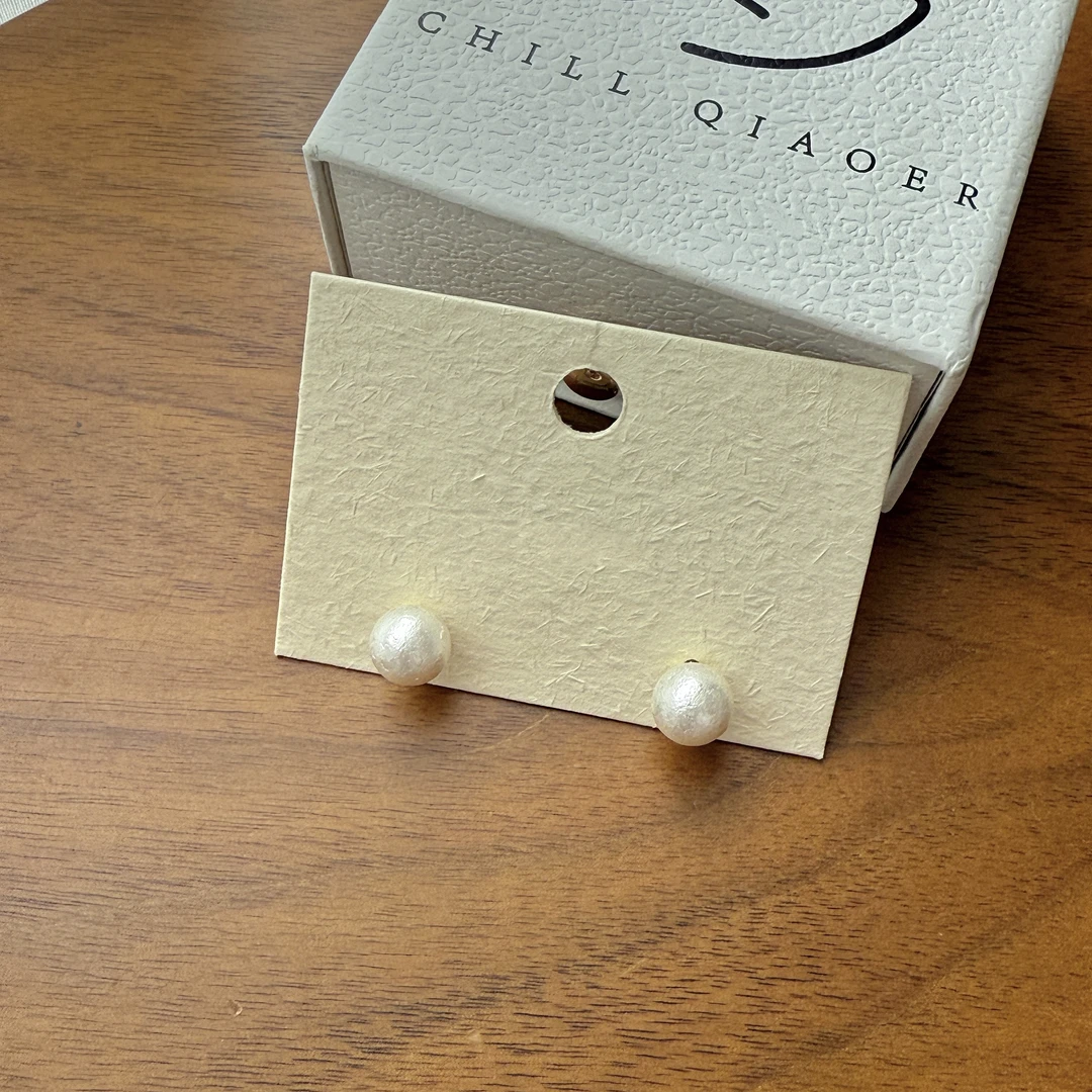 非金属仿珍珠耳饰 日韩耳饰百搭白色法式气质极简风耳钉复古精美