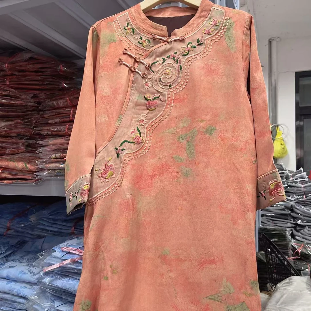 新中式改良旗袍连衣裙宽松连衣裙-5325