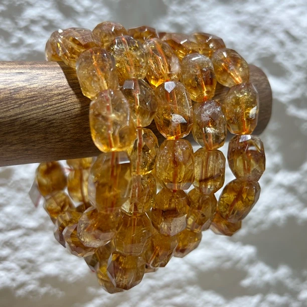 【晶澜月】W050天然水晶 高品黄塔晶随形手串 多样性发其一