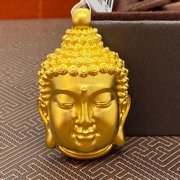 吊坠足银 老铺匠 足银999佛头吊坠