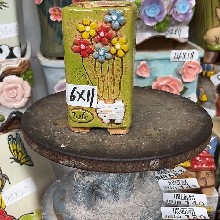 紫砂花盆粗陶材质多肉花盆
