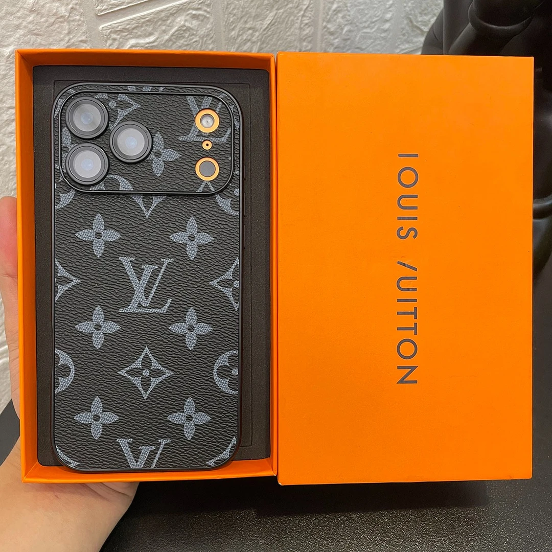 适用苹果17ProMax手机壳皮质12防摔13轻奢14潮牌15老花16带镜头膜