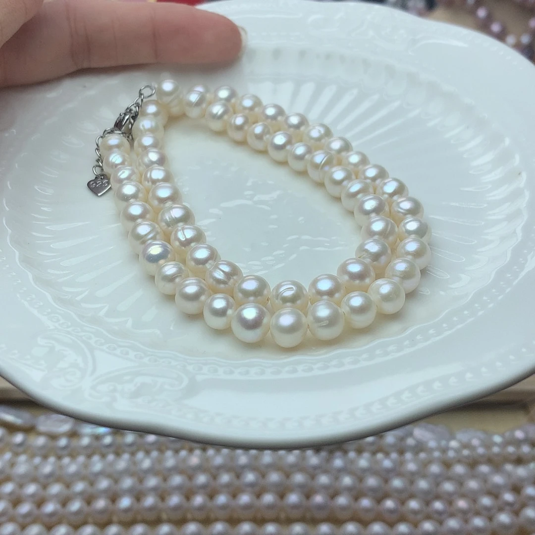 未镶嵌淡水珍珠6-7x11项链