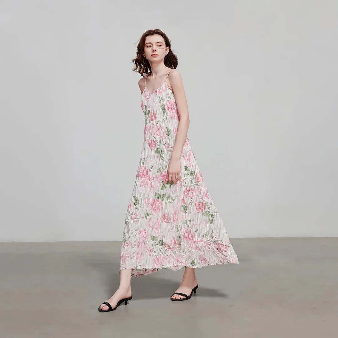 【fangfang专属】初语国风水墨碎花清透吊带裙海边度假装8419010