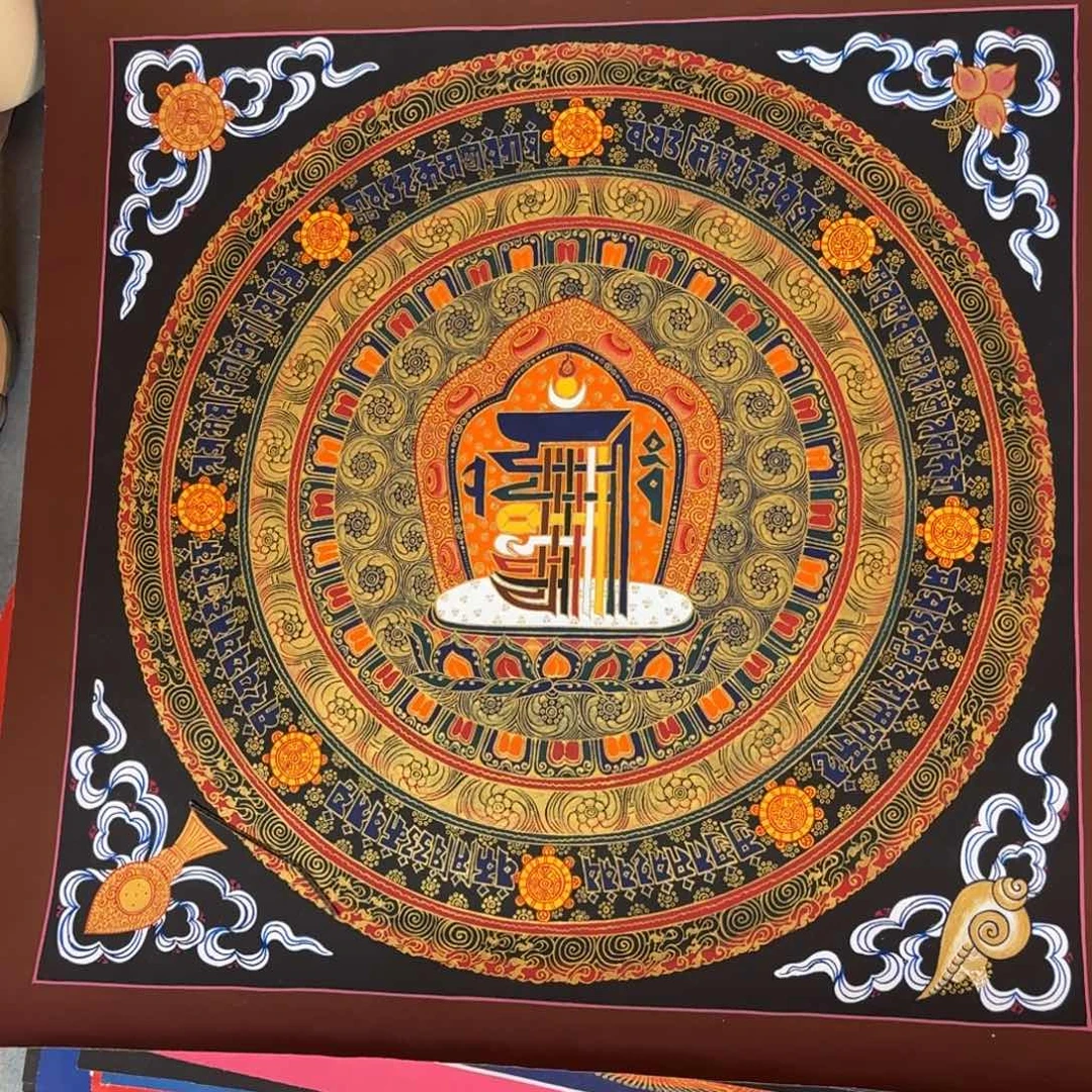 装裱画十相自在纯手绘50*50