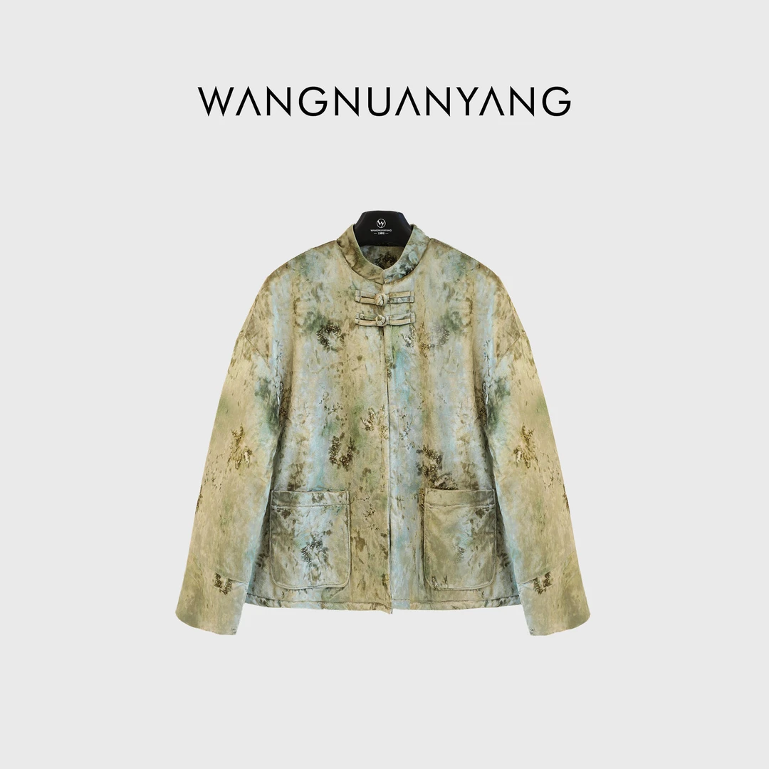 【WNY STUDIO】青青子衿|植物染新中式丝绒棉服外套818