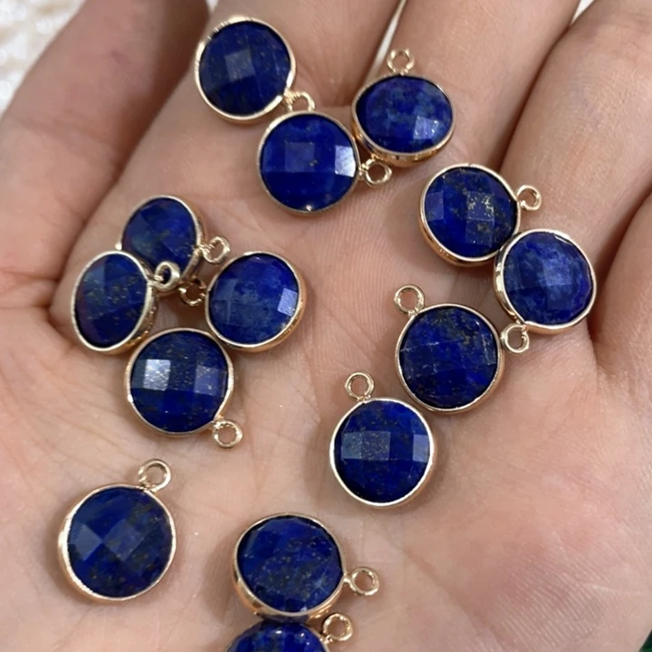 贝壳非金属2个青金圆形吊坠