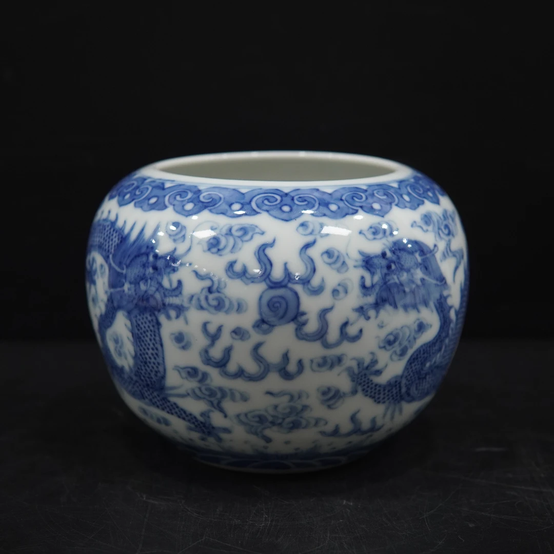 SM00005青花双龙戏珠纹文房笔洗