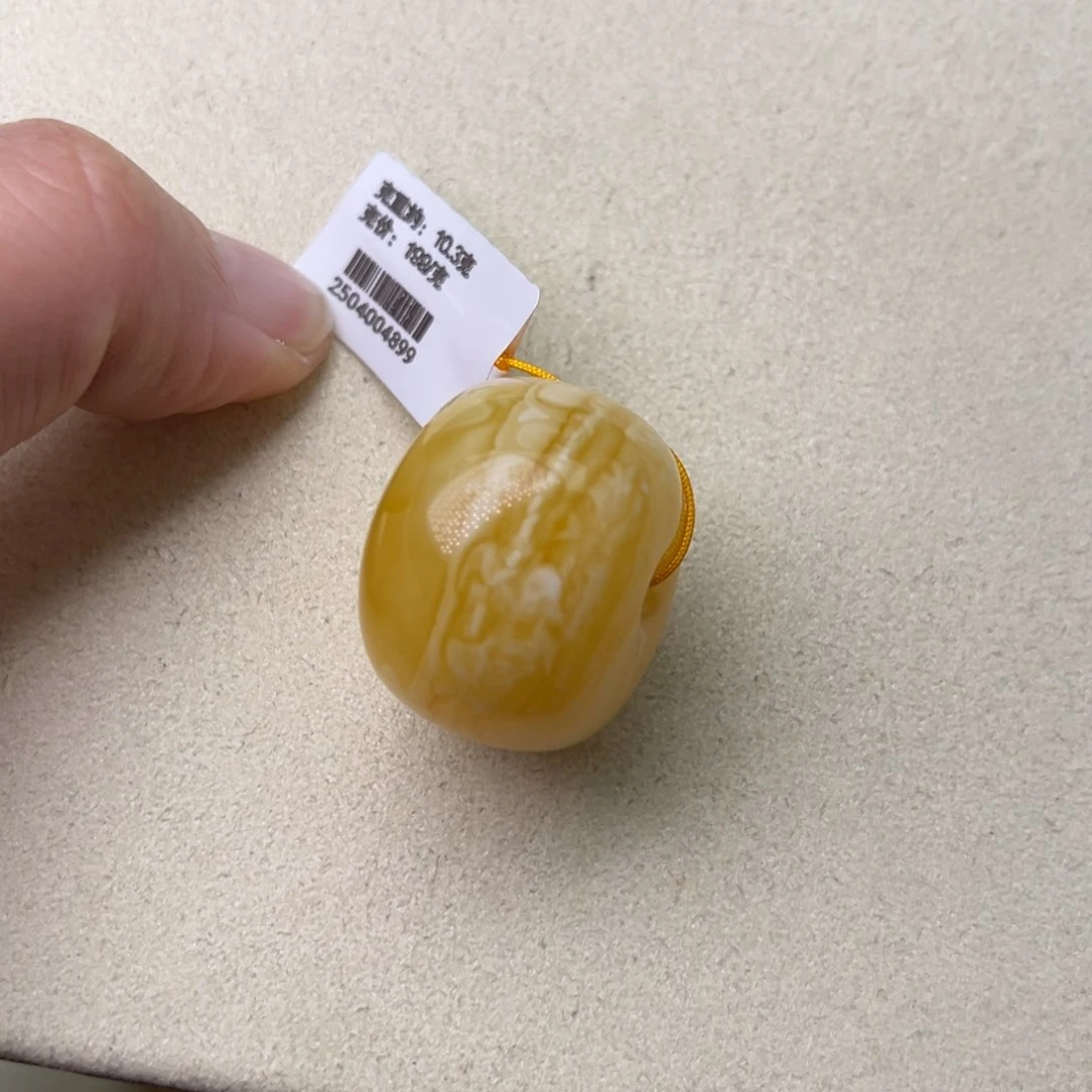 蜜蜡吊坠(不含链)未镶嵌27墩子虎皮纹满白蜡