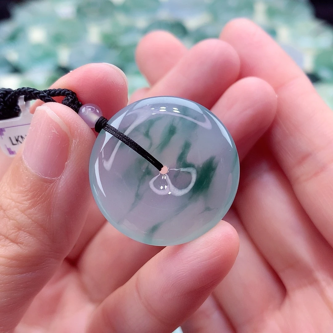 翡翠未镶嵌颈饰编号137-尺寸25.7/5.5