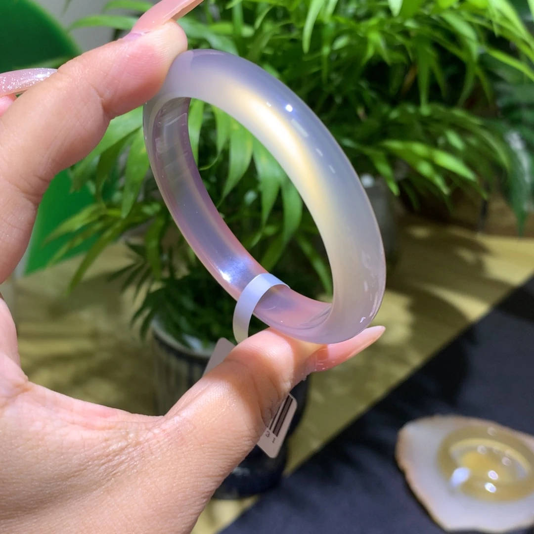 手镯玛瑙/玉髓未镶嵌灰金紫