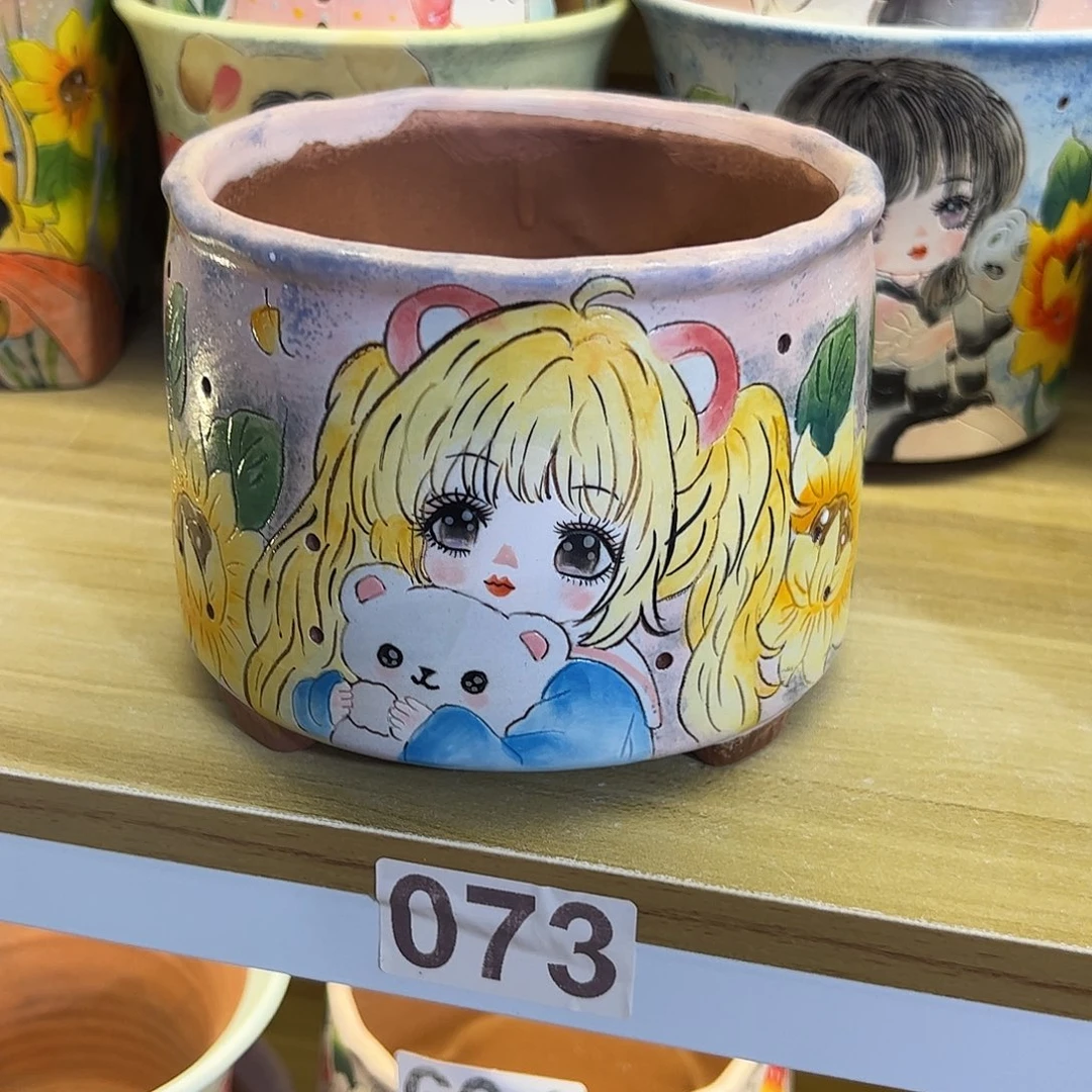 景德镇陶瓷炫彩花盆