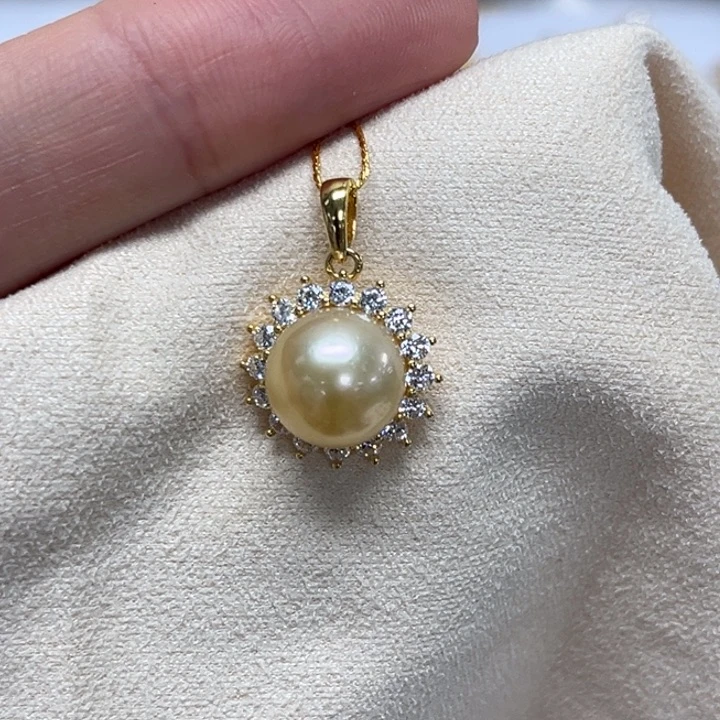 海水珍珠颈饰银S925镶嵌10-11mm 32号