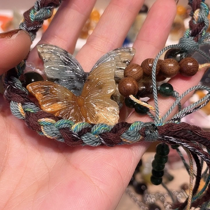 瞒***蛇纹石玉合金颈饰