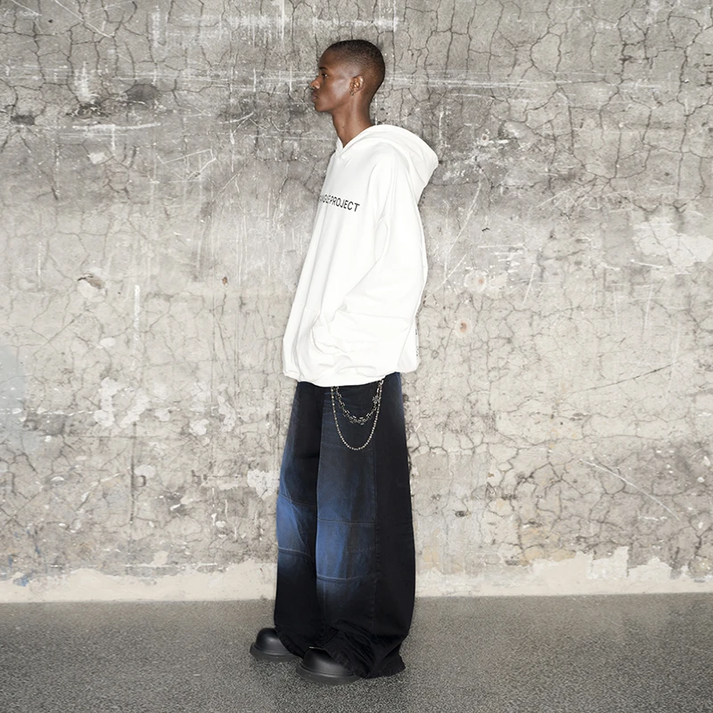 TRIANGLE PROJECT 创意视力表logo印花重磅宽松连帽套头卫衣男女