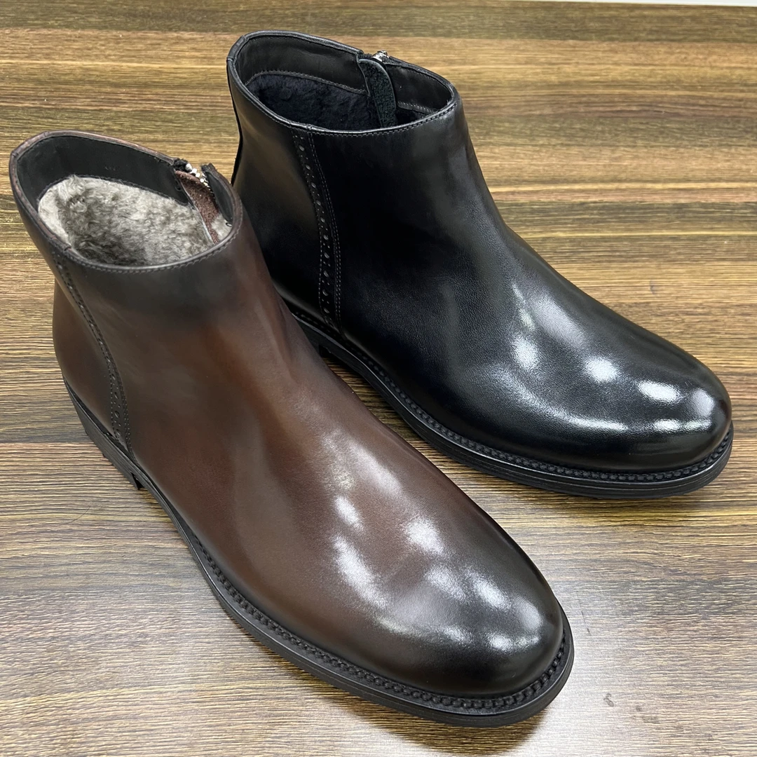 巴剑、真皮大底男鞋皮鞋马丁靴冬季切尔西妹妹我爸