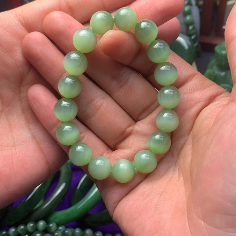 【闪购商品】未镶嵌手链和田玉（碧玉）