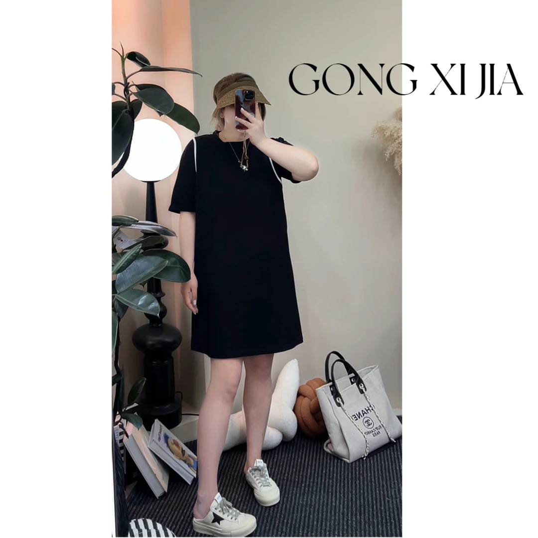 「Gong喜」大码：超显瘦线条连衣裙