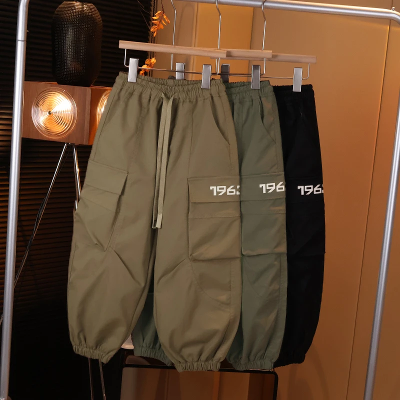 现货 班贝纳【秋装工装裤】潮男童纯色百搭休闲长裤中大童宽松C2516