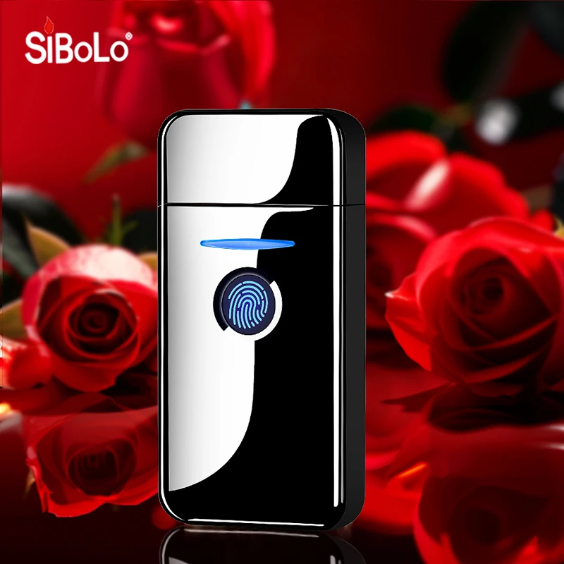 SiBoLo/仕保罗真指纹充电打火机防风耐用定制送创意男士生日礼物