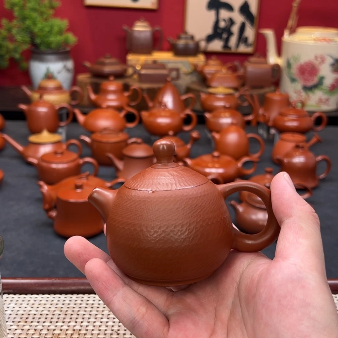 听***蝉紫砂茶壶潮州手拉壶手拉壶