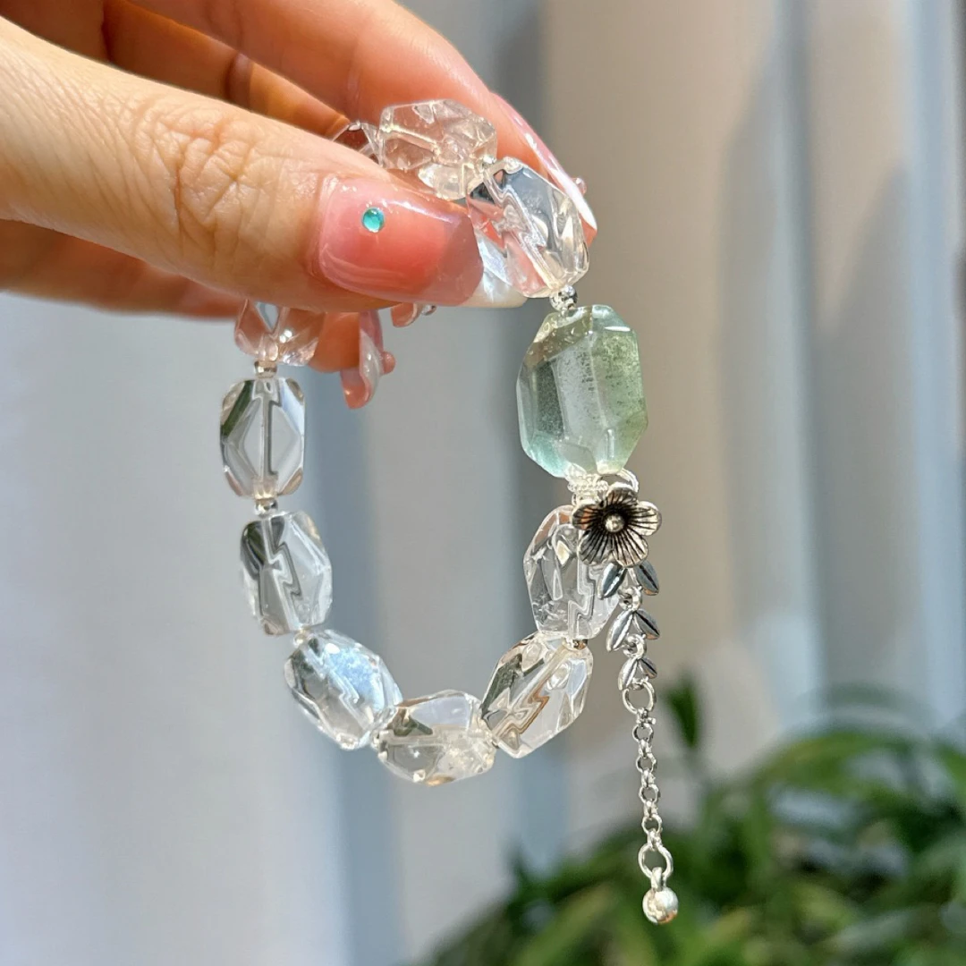 山海｜初蒙 白水晶绿幽灵手串