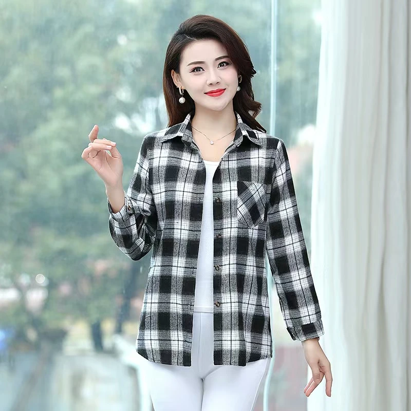 2025春夏时尚宽松轻熟风衬衣长袖修身女装40岁微胖女人衬衫百搭