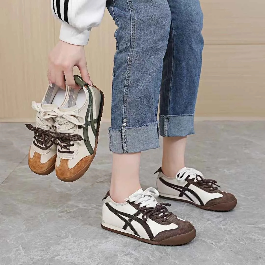 潮牌鬼虎鞋时尚百搭舒适春季新款女鞋韩版低帮真皮德训鞋LN68116
