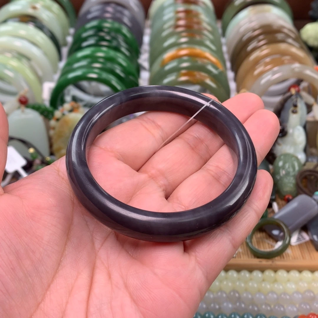 岫玉未镶嵌手镯55口径